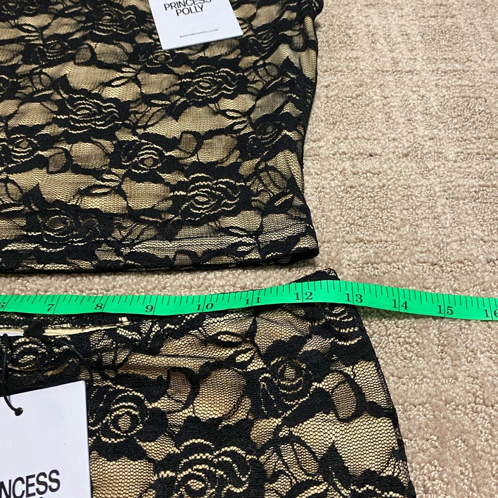 NWT {Princess Polly} Santoro Lace Set | Black + Tan ~ Size US 4 - Picture 14 of 16